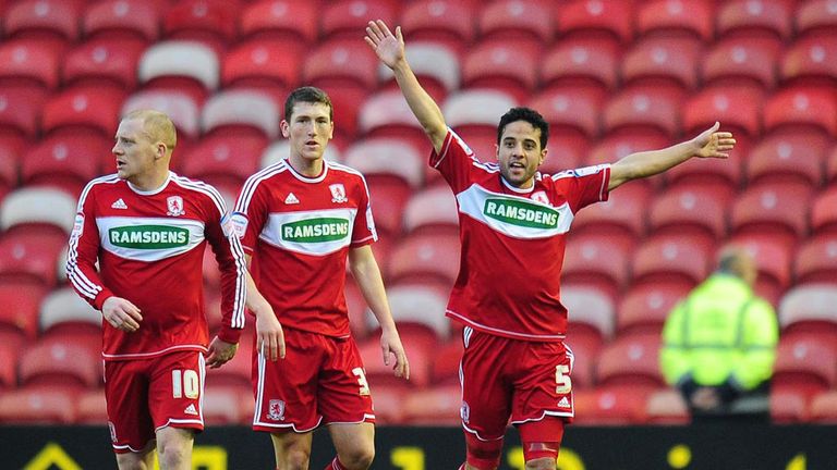 Merouane Zemmama: Celebrates his opener at The Riverside