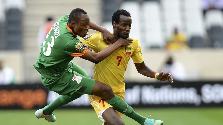 Stoppila Sunzu: Zambia defender clashes with Ethiopia's Said Ahmed