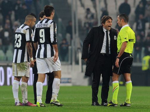 Antonio Conte fumes at the ref after the final whistle