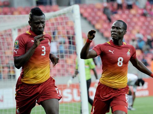 Agyemang Badu and Asamoah Gyan lead the celebrations