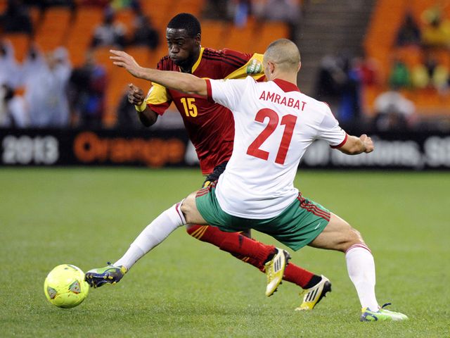 Miguel tries to get past Nordin Amrabat