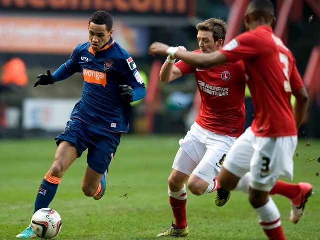 Tom Ince in action for Blackpool