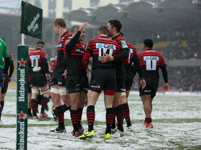 Celebrations for Saracens.