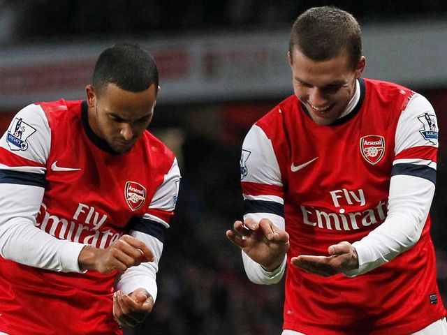 Arsenal celebrate against West Ham