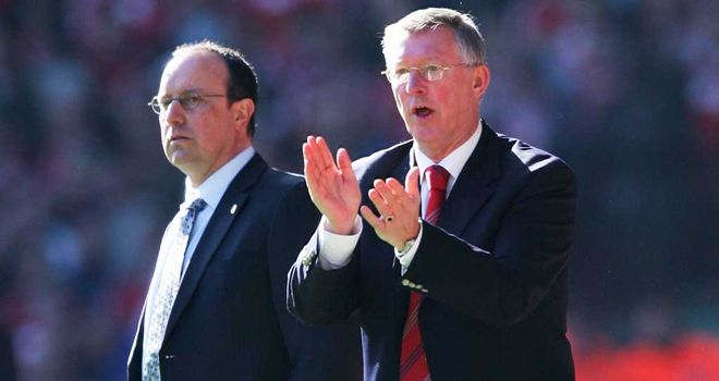 Rafael Benitez and Sir Alex Ferguson: First clashed during Benitez's time in charge of Liverpool