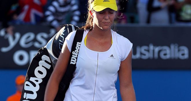 Laura Robson walks off court after losing to Sloane Stephens