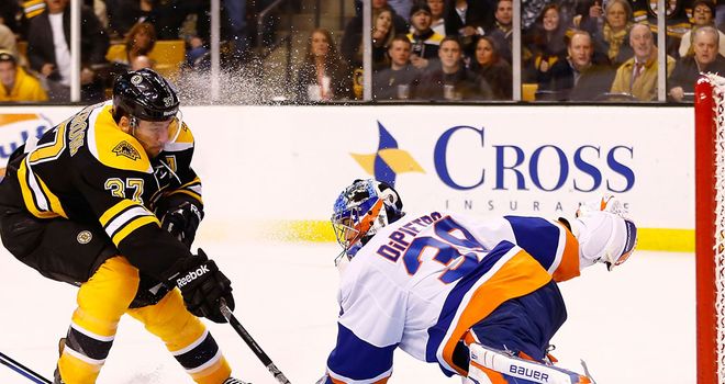Patrice Bergeron: On target against New York Islanders