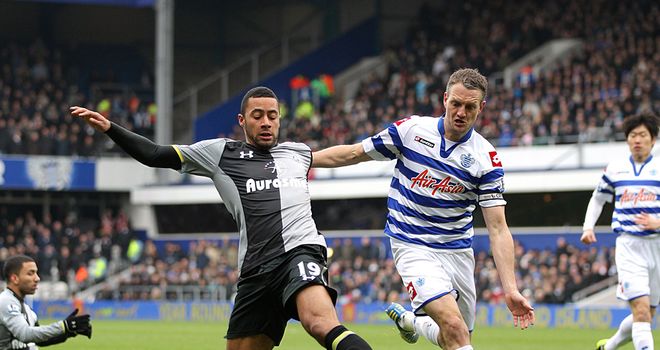 Mousa Dembele challenges Clint Hill during Tottenham&#39;s 0-0 draw at QPR