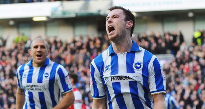 Ashley Barnes: Scored a brace for Brighton