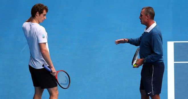 Andy Murray is put through his paces by coach Ivan Lendl on the eve of the final