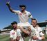 Michael Hussey leaves the field aloft on his swansong