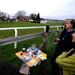 Outdoor dining for these racegoers