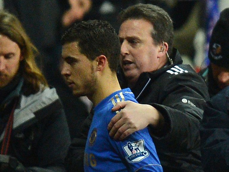 Hazard: Sent off for kicking out at a ball boy