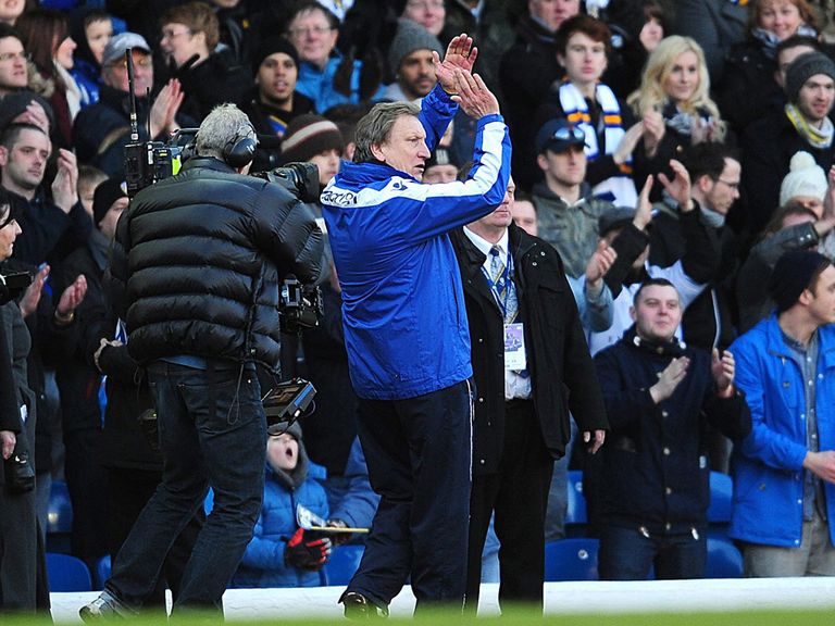 Neil Warnock salutes the Leeds fans