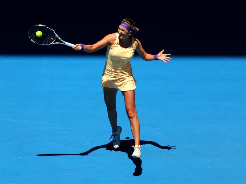 Defending champion Victoria Azarenka shows her power