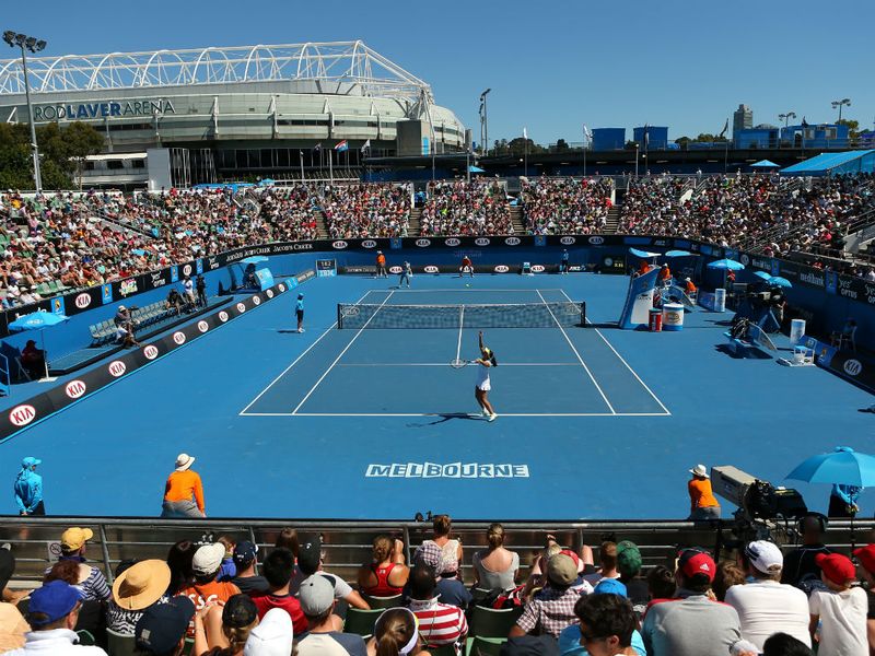 Laura Robson serves during her win over Melanie Oudin
