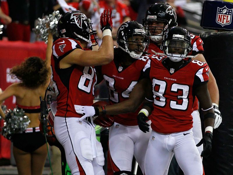 The Falcons celebrate as they take a commanding early lead