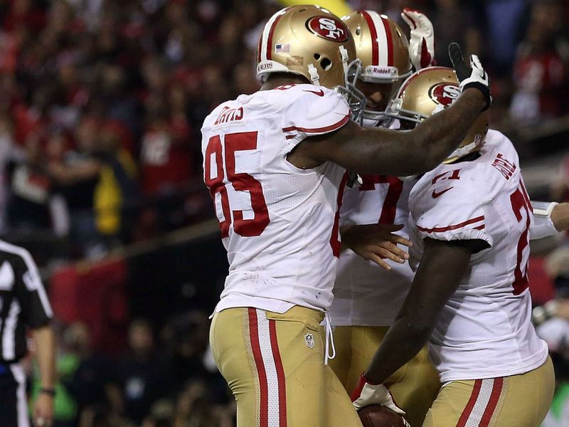 The 49ers celebrate Frank Gore's second TD