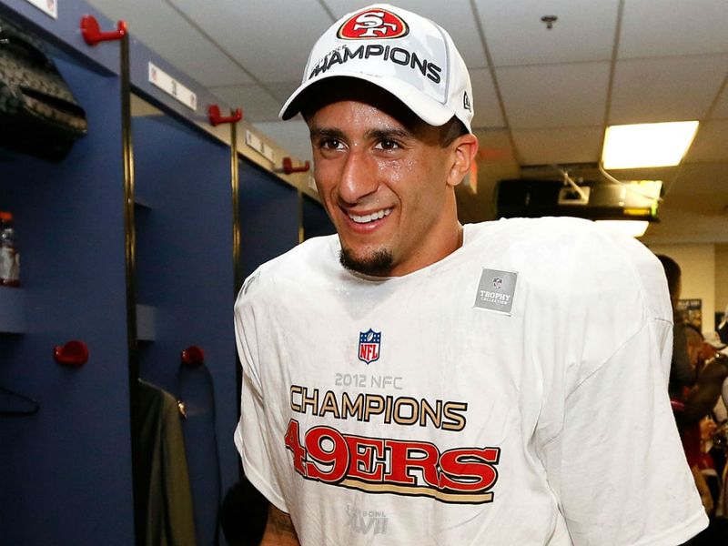 Colin Kaepernick shows off his new NFC Champions shirt