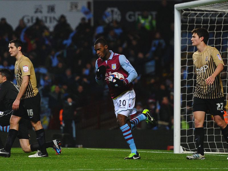 The striker celebrates...