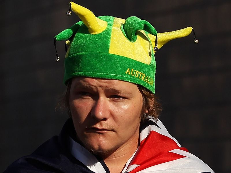 Patriotic fans dressed up for Australia Day.