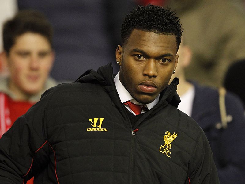 New signing Daniel Sturridge takes his place in the stands before Liverpool's clash with Sunderland