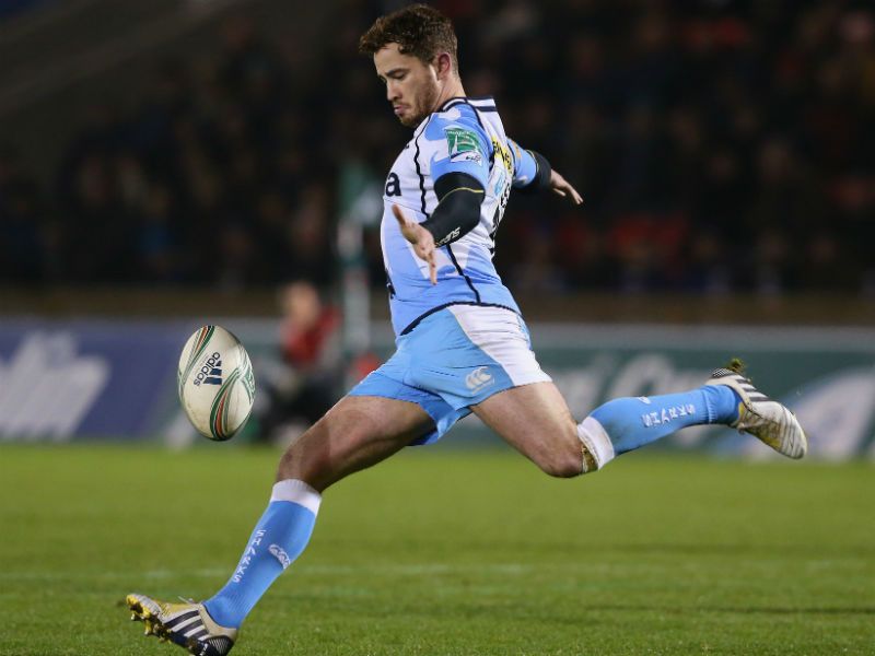 Danny Cipriani: Makes a kick during Sale's Pool 6 defeat to Montpellier