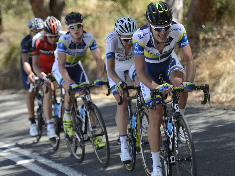 Daryl Impey drives along an escape group