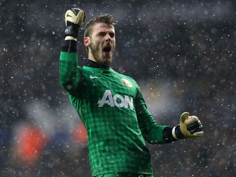 David de Gea enjoyed the moment, before helping to preserve Manchester United's narrow lead.