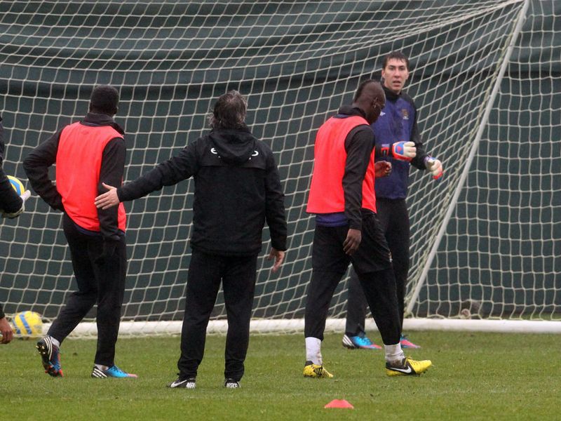 Pictures from Manchester City's Carrington base, as Roberto Mancini and Mario Balotelli clash in a training ground bust-up.