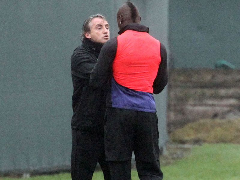 Pictures from Manchester City's Carrington base, as Roberto Mancini and Mario Balotelli clash in a training ground bust-up.