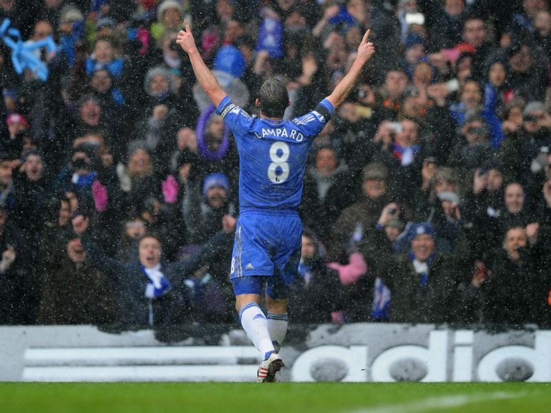 He made no mistake and wheeled away in celebration after doubling Chelsea's lead.