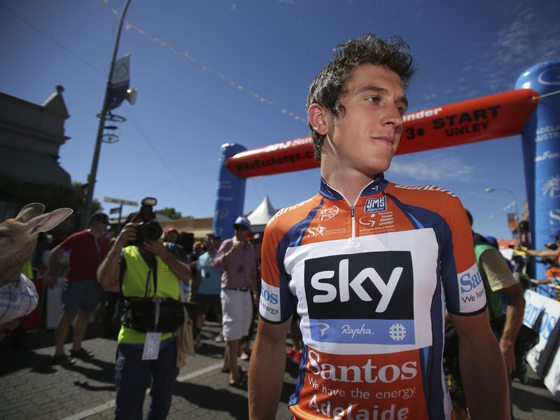 All eyes were on Team Sky's race leader Geraint Thomas...