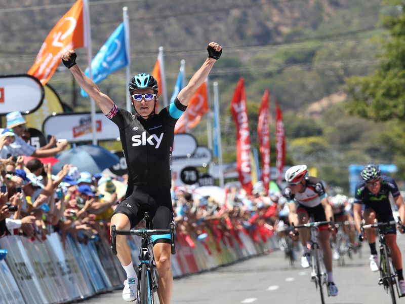 Thomas kept his cool in the final kilometre to win the sprint...