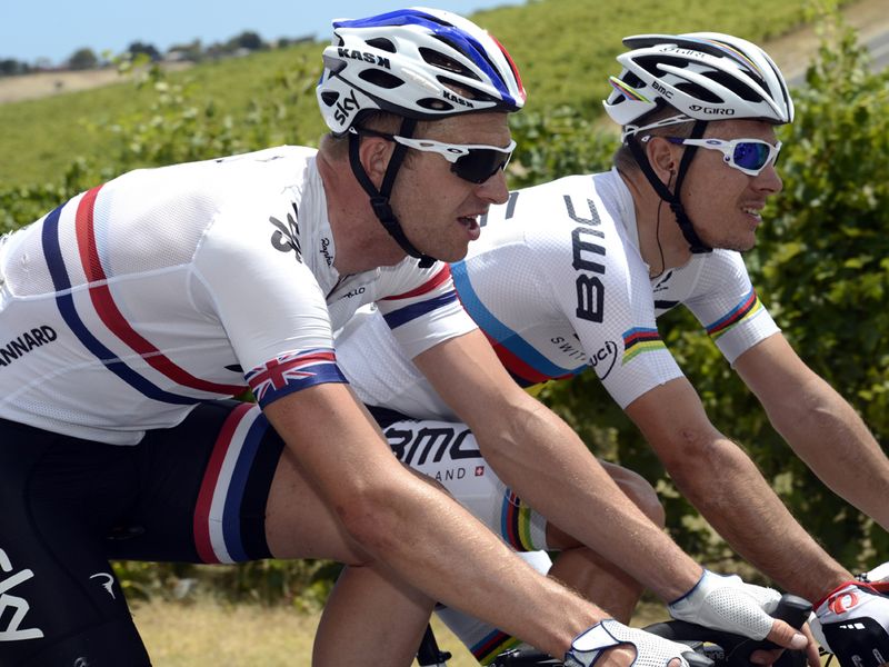 Ian Stannard rides alongside Philippe Gilbert