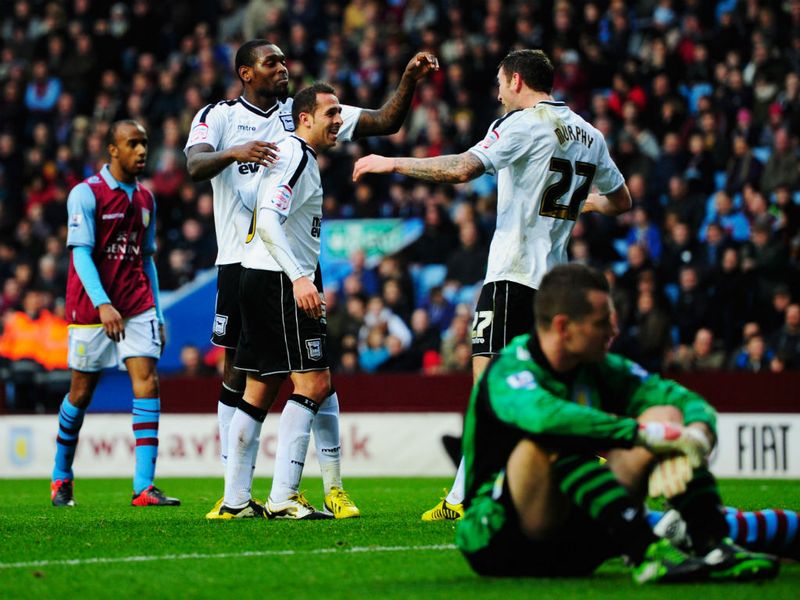 Michael Chopra heaps more misery on Paul Lambert's Aston Villa as he puts visitors Ipswich 1-0 up. However goals from Weimann and Bent see Villa progress.