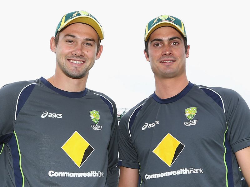 Fast bowlers Kane Richardson and Ben Cutting were handed their caps for their debuts.