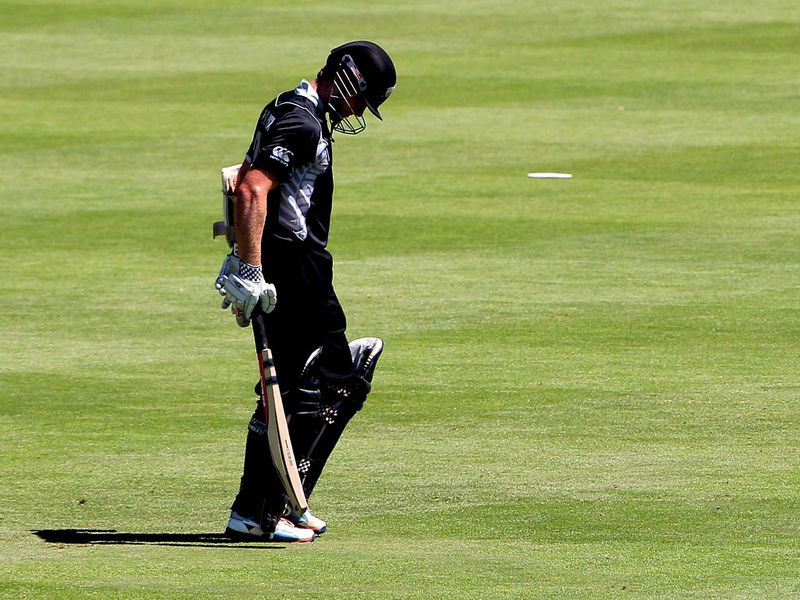 Kane Williamson could only score five before being dismissed by Lonwabo Tsotsobe...