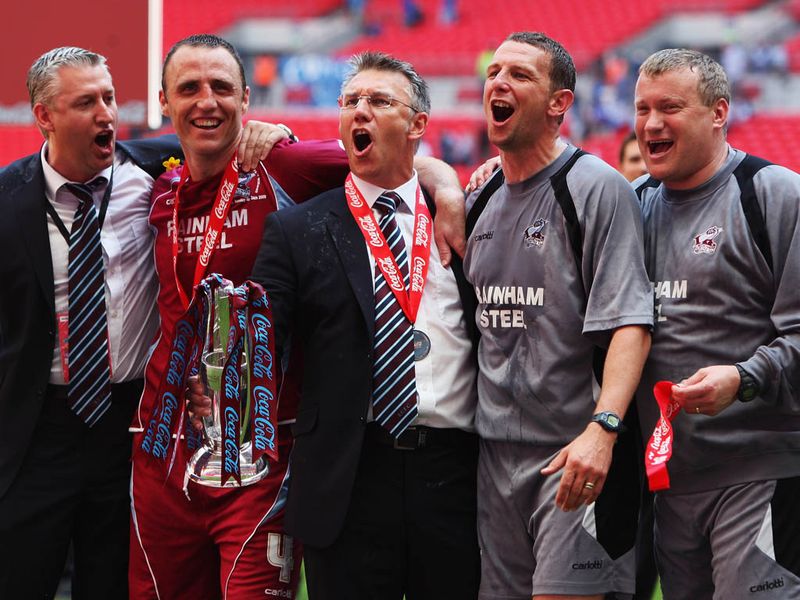 Then, Adkins masterminded promotion via the playoffs, beating Millwall 3-2 in a dramatic final at Wembley.