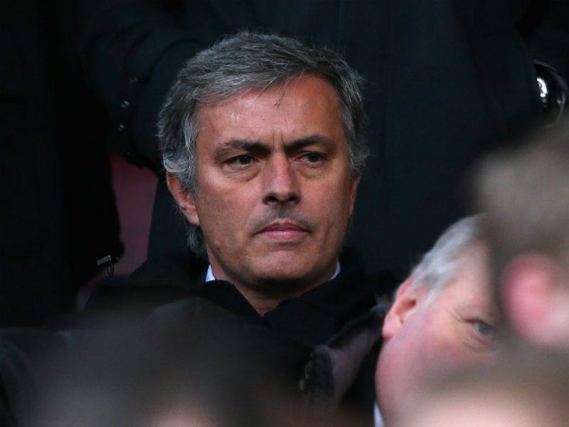 Real scouting: Jose Mourinho, manager of Real Madrid - Manchester United's next opponents in the Champions League, looks on from the stands