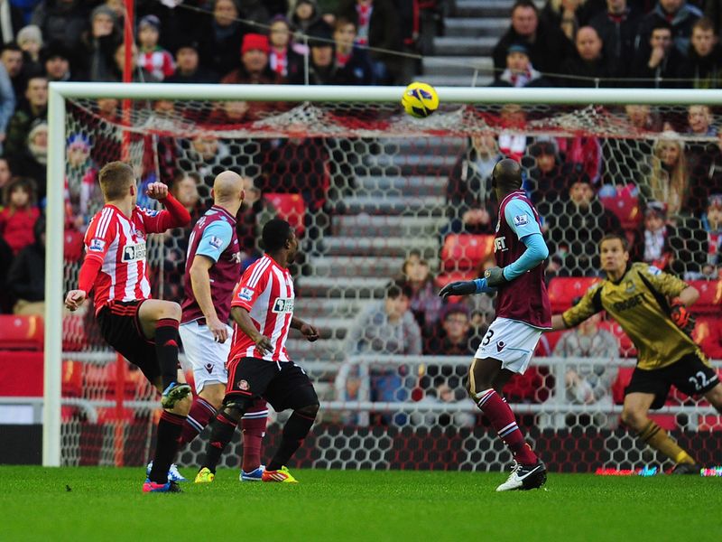 Sebastian Larsson scores the first Premier League goal of the day with this cracker against West Ham