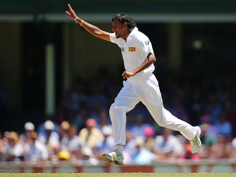 Suranga Lakmal dismissed David Hussey for a golden duck.