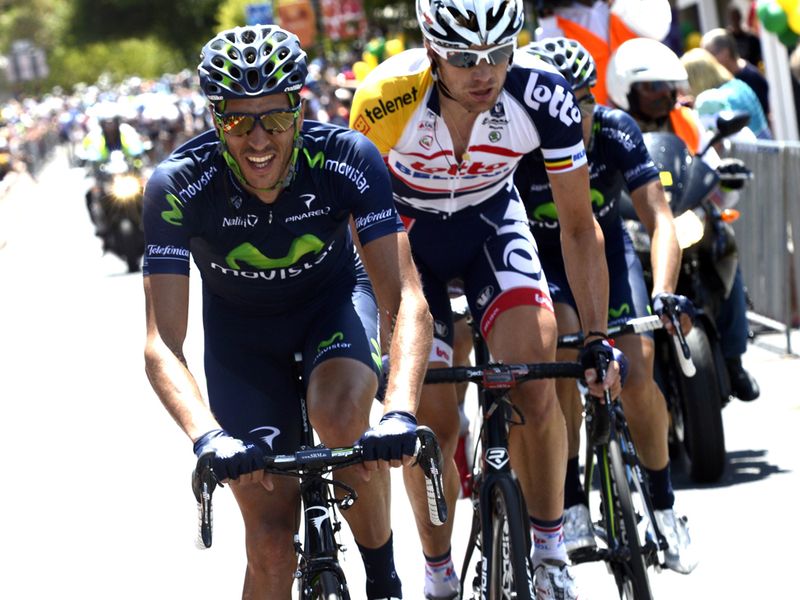 Movistar looked to put men up the road on the first lap of the final circuit