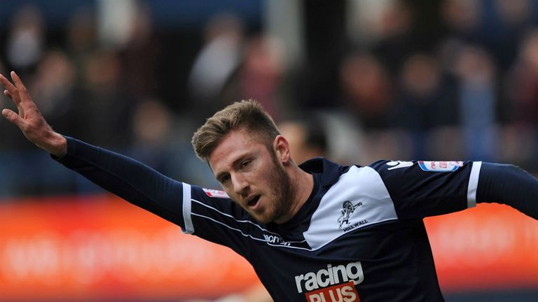 James Henry: Celebrates scoring Millwall's opener at Luton