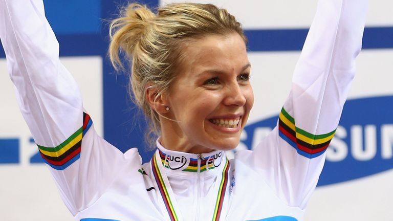 James collected her first rainbow jersey