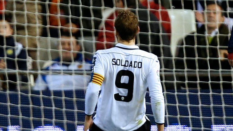 Roberto Soldado: Struck to put Valencia on the brink of a top-four finish