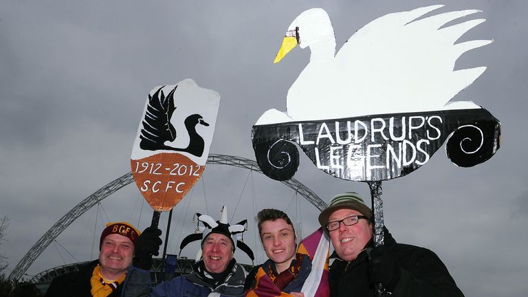 Swansea and Bradford fans: Played their part at Wembley