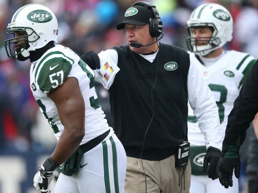 Bart Scott and coach Rex Ryan