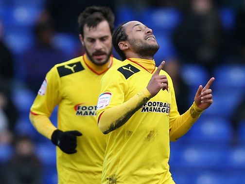 Ikechi Anya celebrates his goal