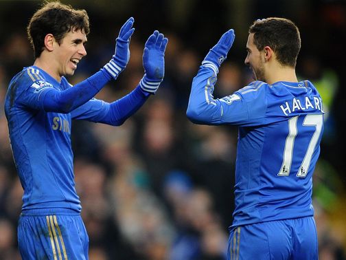 Hazard (right): Back in action for Chelsea